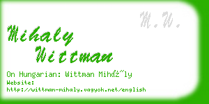 mihaly wittman business card